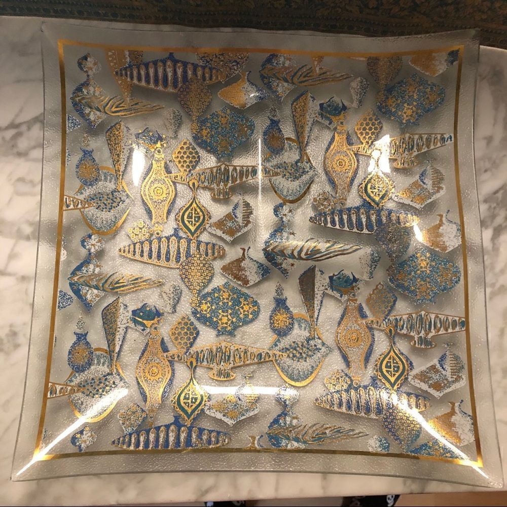 Vintage Mid-Century Glass Serving Plate
